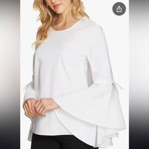 White Bell Sleeve Blouse